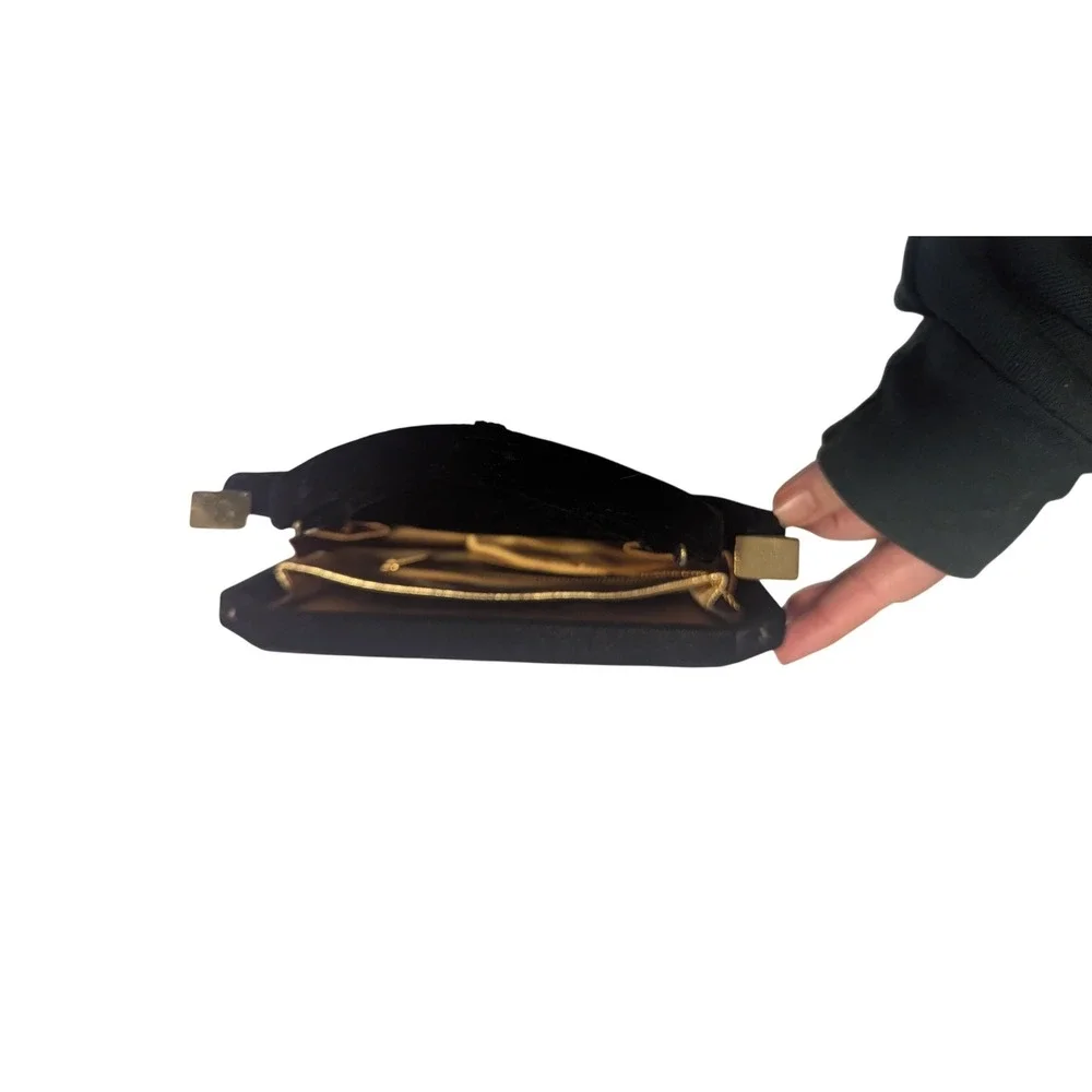 VTG Graceline Master Purse Black Velvet Handbag Matching Satin‎ Coin Purse MCM